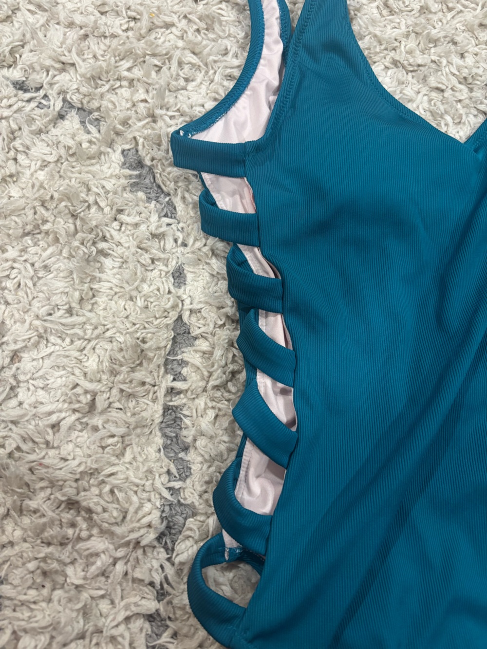 Shade & Shore Teal Ladder-Side One-Piece Swimsuit - Picture 2 of 4